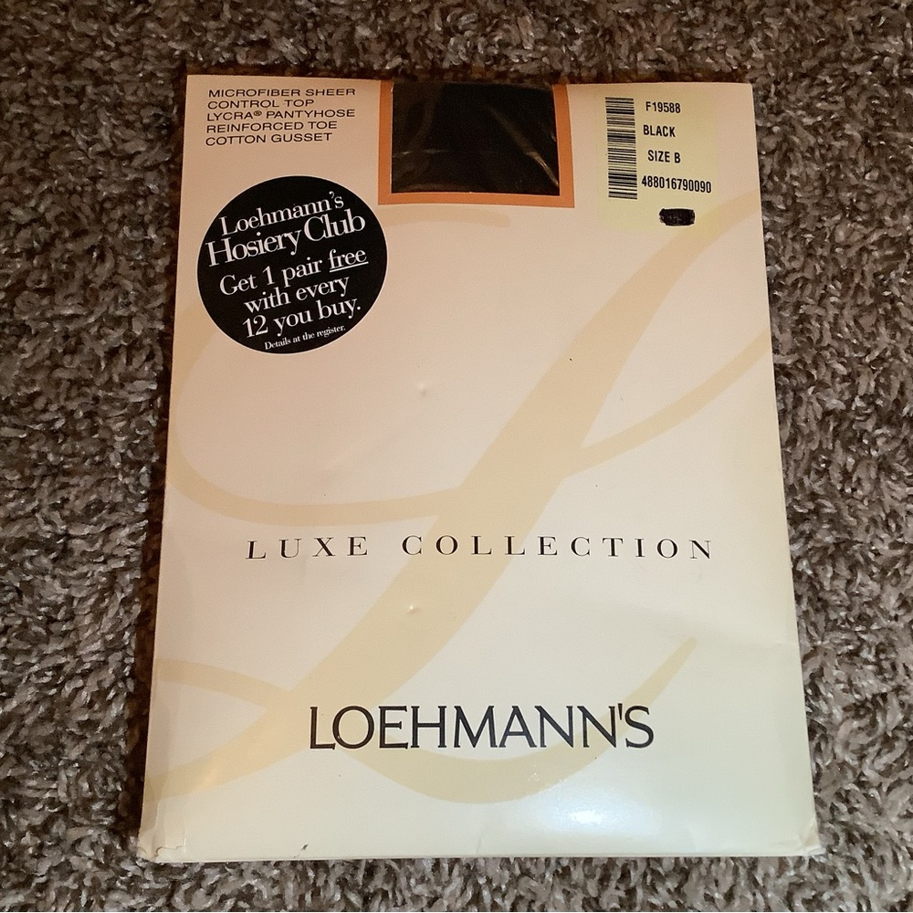 Loehmann's microfiber sheer control top pantyhose, color black, size: B